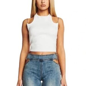 I.AM.GIA Silver Chain White Tank